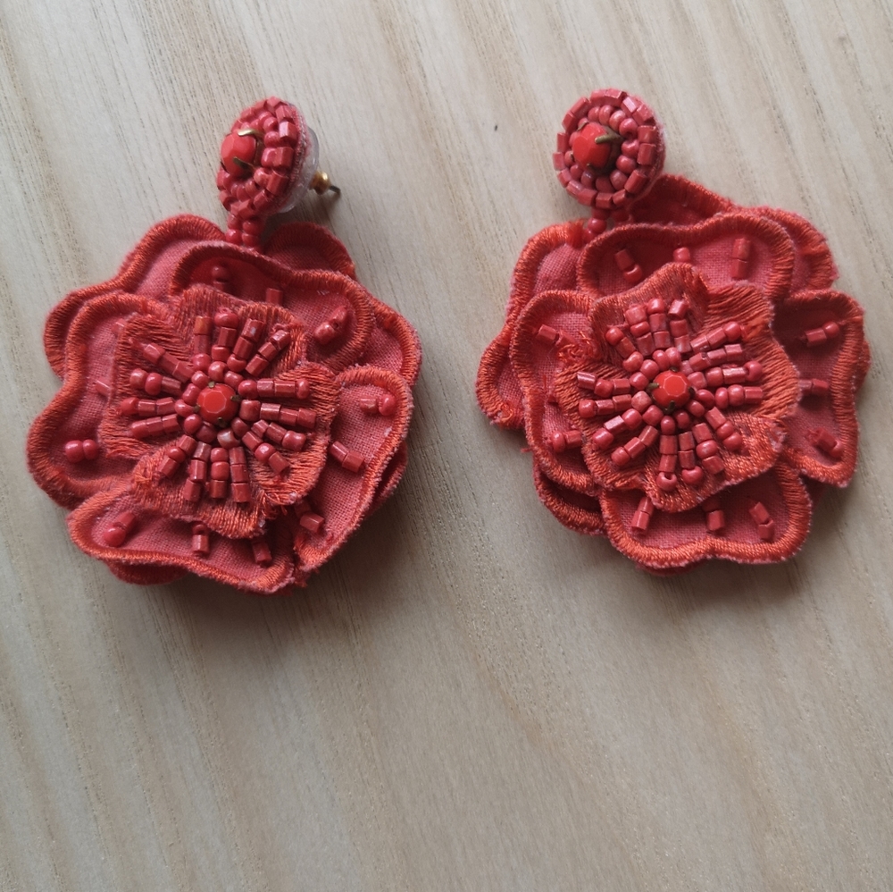 Stella & Dot boho embroidered earrings